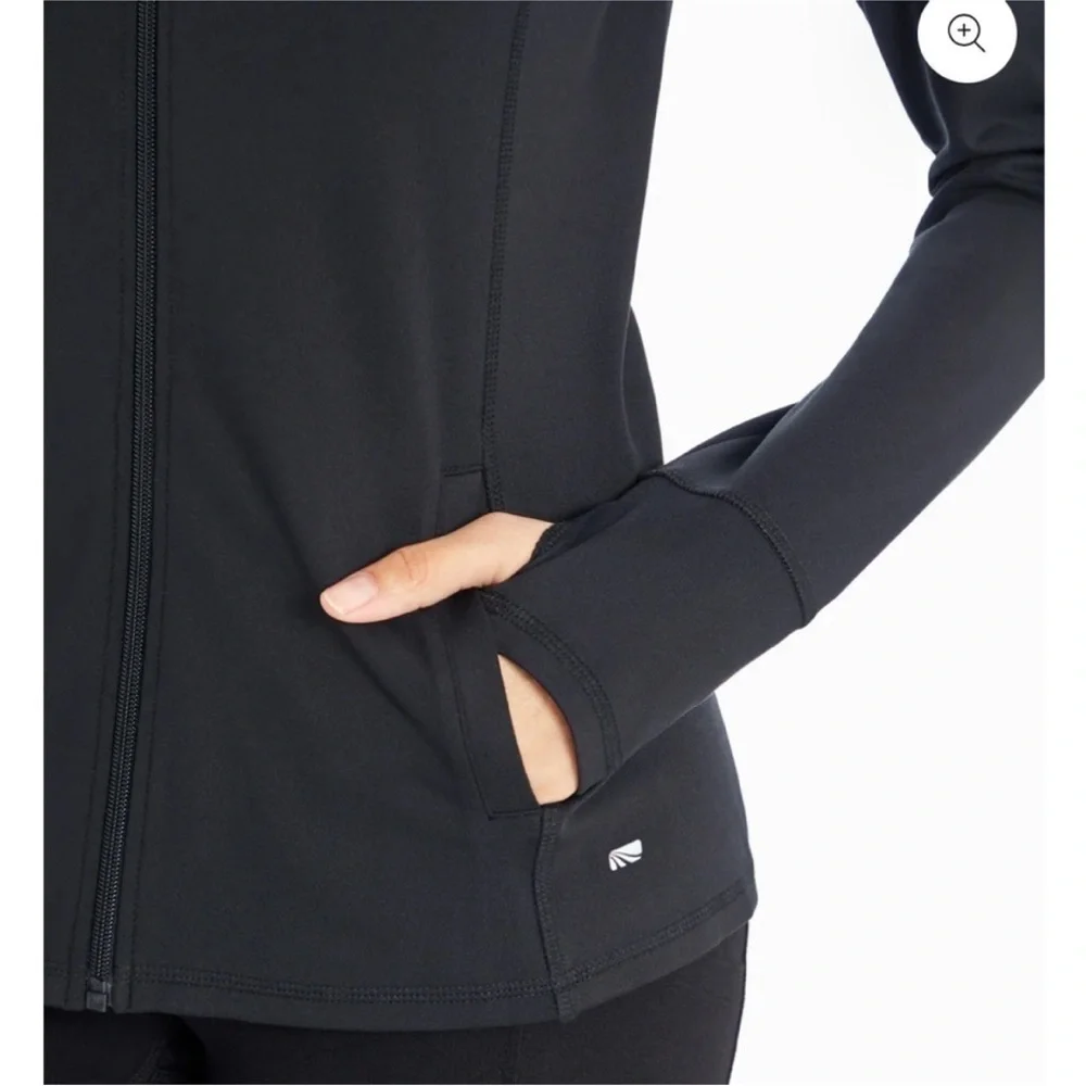 Marika Fitted Zip Up Athletic Jacket Black Size Medium - Picture 2 of 8